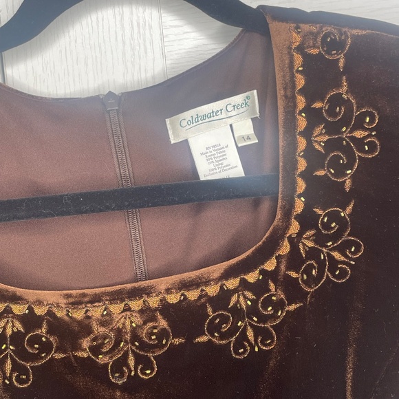 NWOT Vintage Coldwater Creek “Ember Velvet Popover” Gown - Picture 2 of 4
